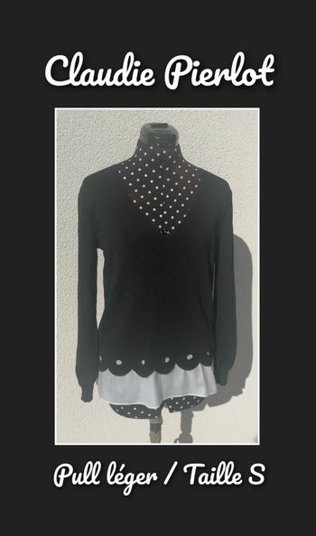 Pull léger noir blanc taille S Claudie Pierlot