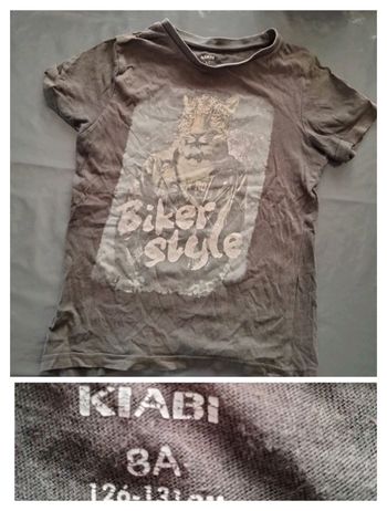 Tee-shirt manches courtes vieux gris 8 ans