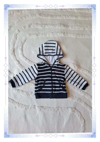 Gilet zip à capuche marinière 18 mois