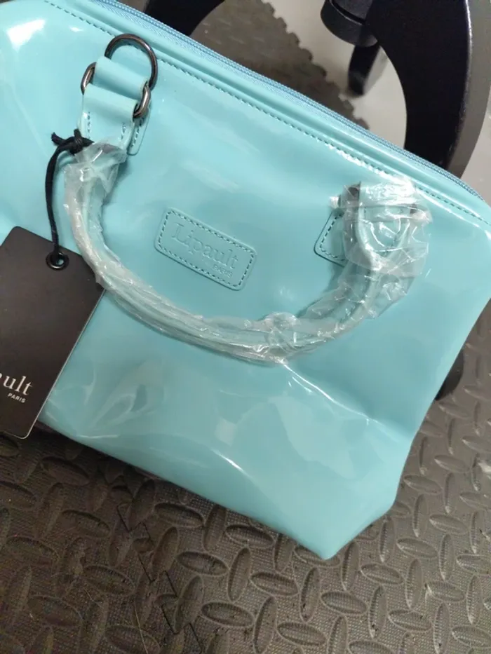 Sac à main Lipault x Samsonite bleu turquoise style bowling neuf - photo numéro 2