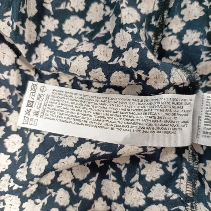 Robe longue bleue écru fleurie Mango Taille XS Manches longues A818 - photo numéro 16
