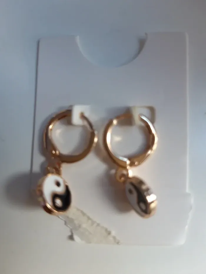 Petites créoles yin yang Balaboosté - photo numéro 3