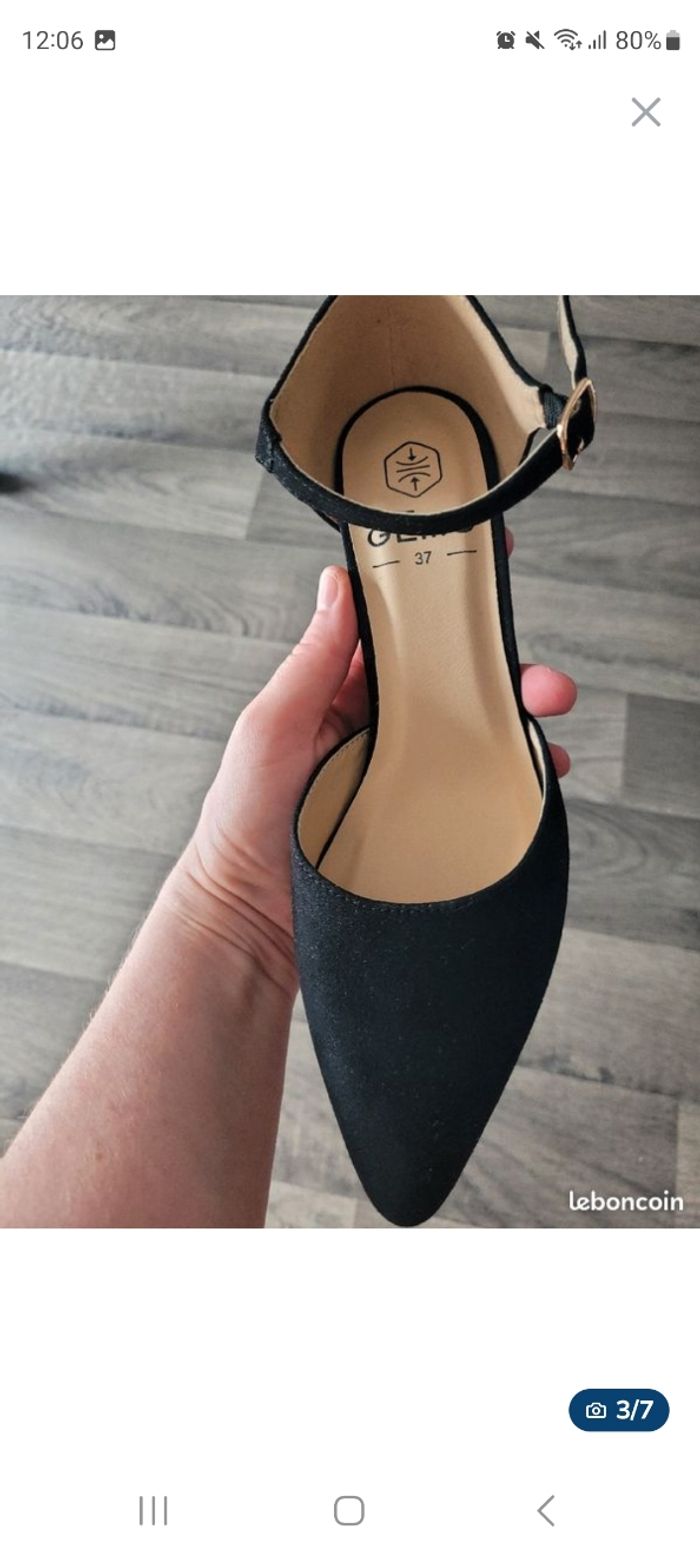 Paire d'escarpin noir à talon Gémo-Pointure 37 - photo numéro 3