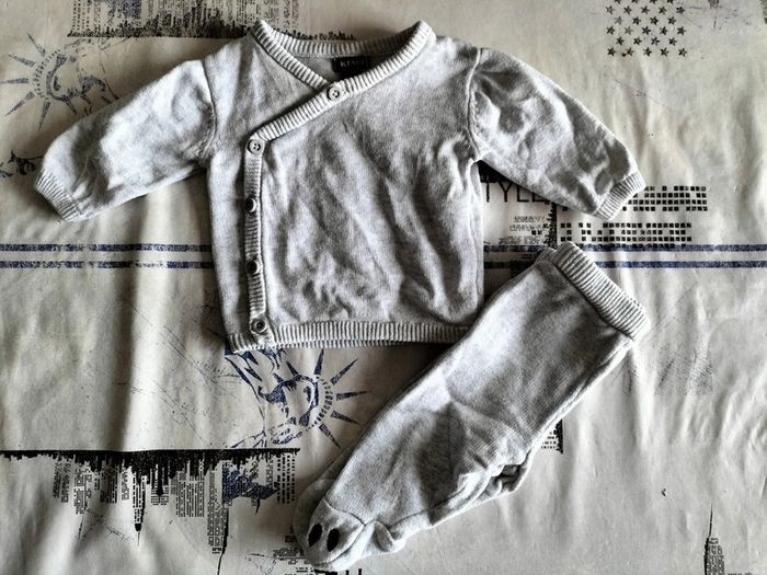 Ensemble gilet et pantalon gris