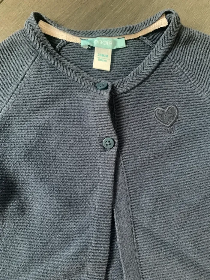 Pantalon chaud rose et gilet bleu obaibi 23 mois - photo numéro 2