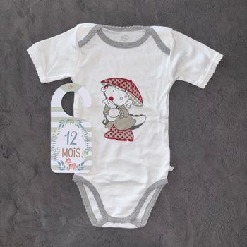 Body blanc rouge dinosaure Noukie´s / 12 mois / Très bon état