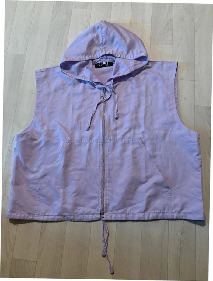 Veste jogging femme sans manches 42/44 parme légère