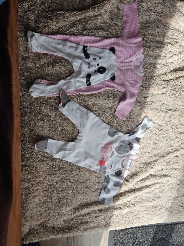 Lot 2 pyjamas fins fille 3 mois
