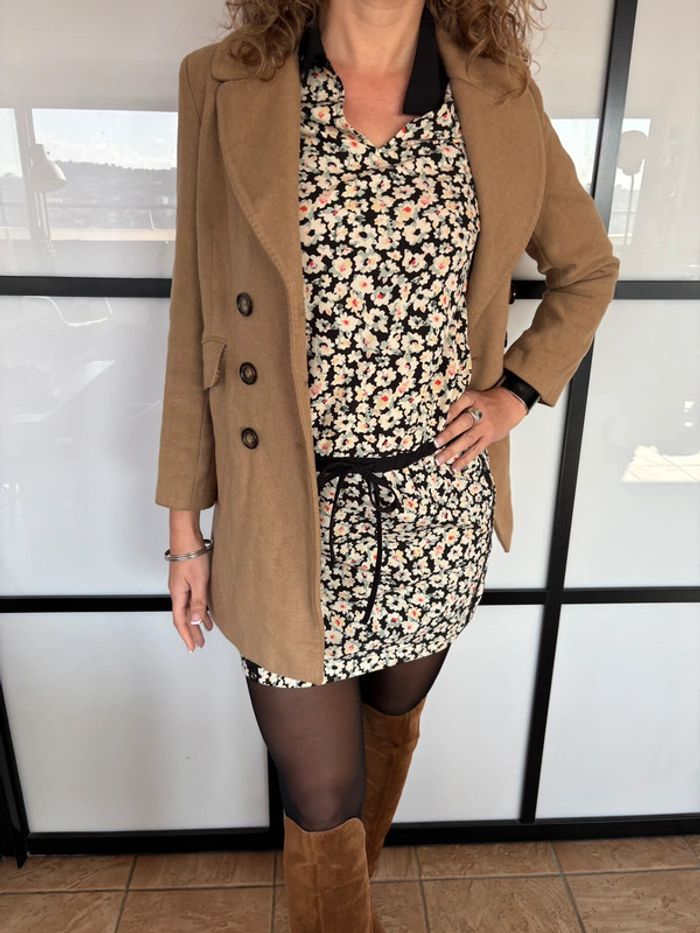 Manteau beige Sandro 38 avec cachemire - photo numéro 7