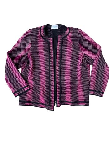 Veste Stizzoli rose et noire 100%a laine taille 52 IT