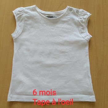 T -shirt manches courtes 6 mois Tape à l'oeil