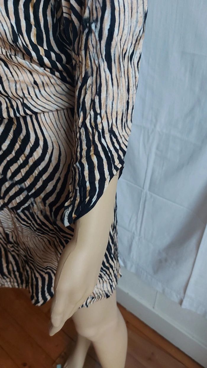 Robe beige et noire- imprimé- longue / lascana taille M - photo numéro 6