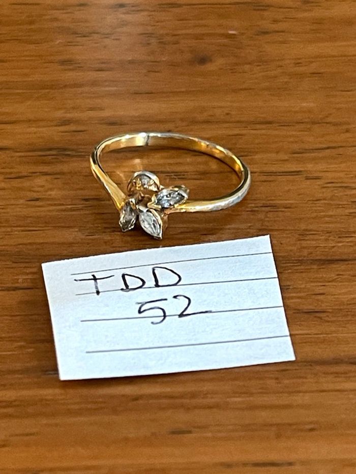 Bague doré vintage avec pierres TDD 52 - photo numéro 12