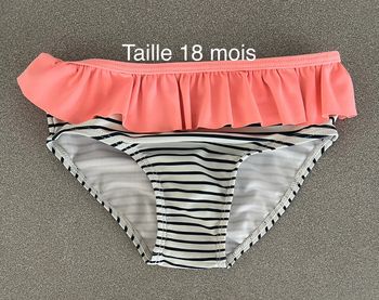 Maillot de bain rayé / rose taille 18 mois Kiabi