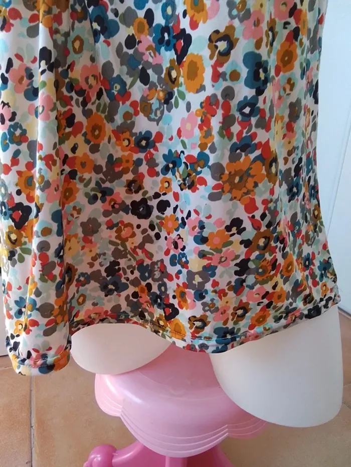 Tee shirt manche courte fleuri - photo numéro 5
