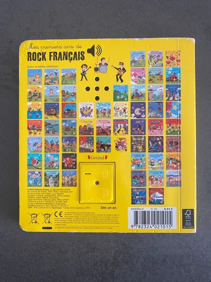 Livre sonore « Mes premiers airs de rock français » Gründ - photo numéro 2