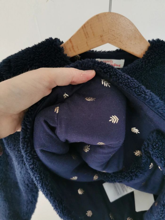 Gilet fourrure bleu marine, DPAM, 24 mois - photo numéro 3