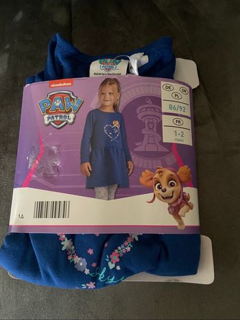 Robe paw patrol neuve 1/2 ans