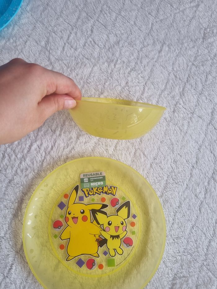 Assiette et bol pokemon jaune - photo numéro 2