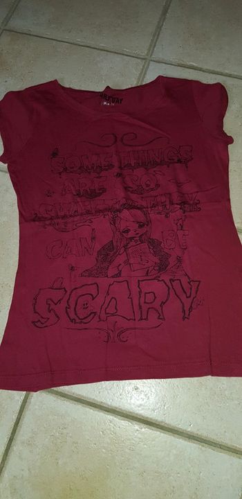 Tee-shirt manches courtes bordeau