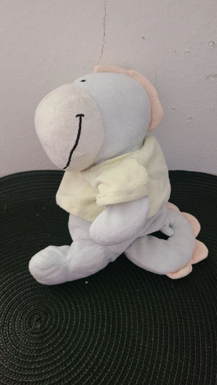 Doudou Dinosaure Pédro Bleu tshirt vert - photo numéro 4