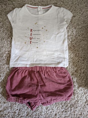 Ensemble tee-shirt et short velours