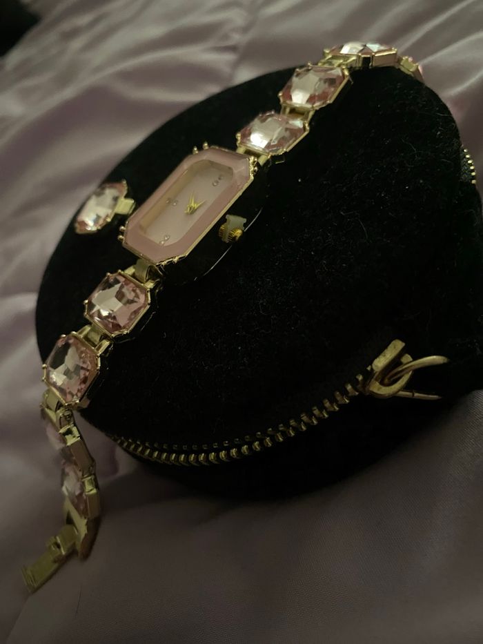 Montre pierre rose style Swarovski - photo numéro 5