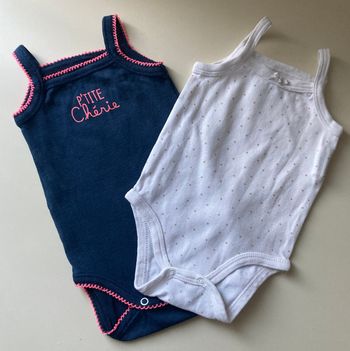 lot 2 body petites bretelles taille 3 mois
