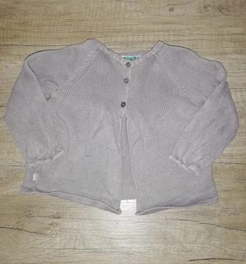 Gilet gris 6 mois Obaïbi #Fille6mois