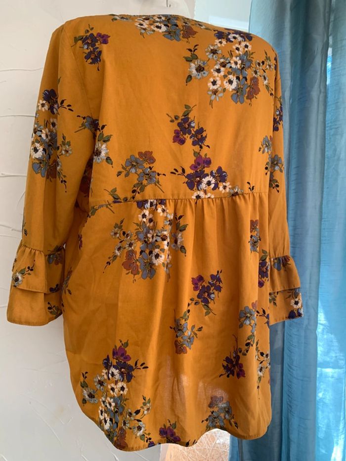 Blouse fleurie taille 48 moutarde - photo numéro 9