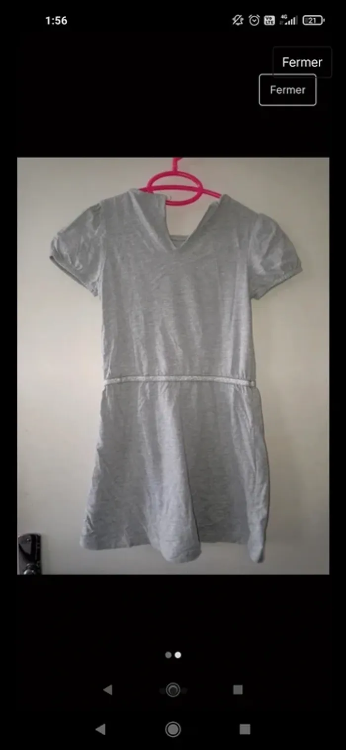 Robe grise avec motif chat - photo numéro 2