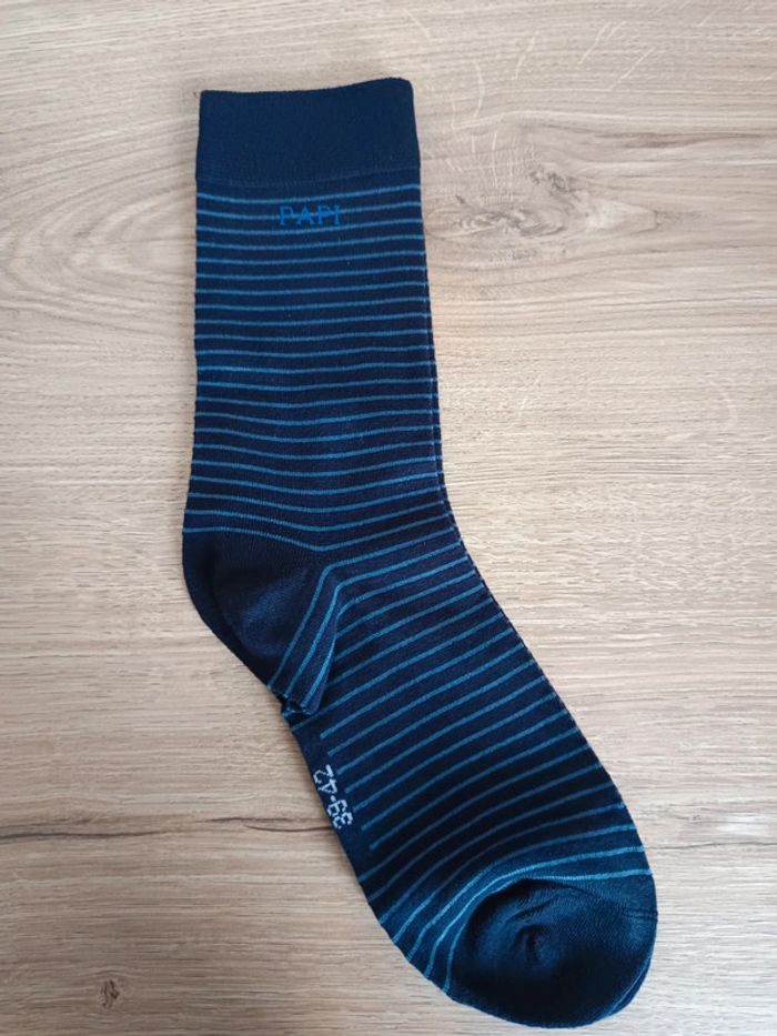 Chaussettes 39/42 bleu cadeau papi - photo numéro 2
