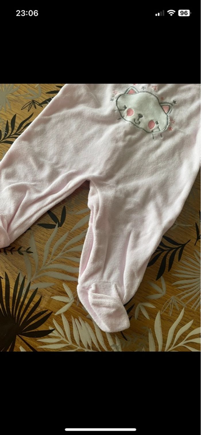 Pyjama 1 pièce rose petit chat fruit de ma passion bb 3 mois - photo numéro 4