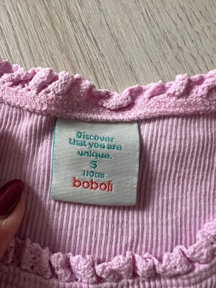 T shirt côtelé Boboli 5 ans rose - photo numéro 3
