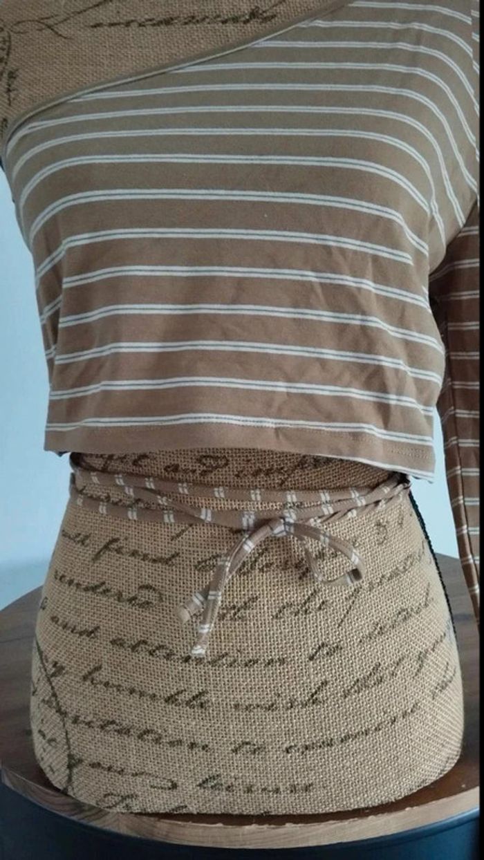 Tee  shirt  une  manche longue beige  marron taille  xl  Ardene - photo numéro 4