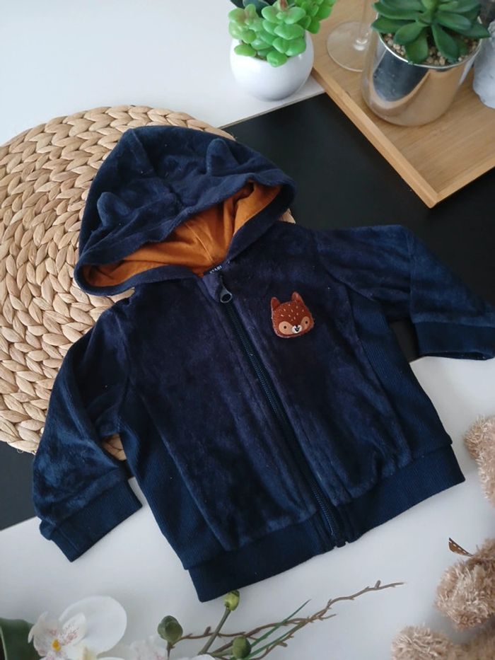 Veste polaire à capuche Comme Neuve Taille 9 mois🌿🦊 - photo numéro 2