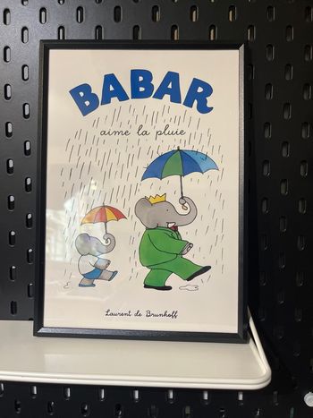 Poster babar aime la pluie