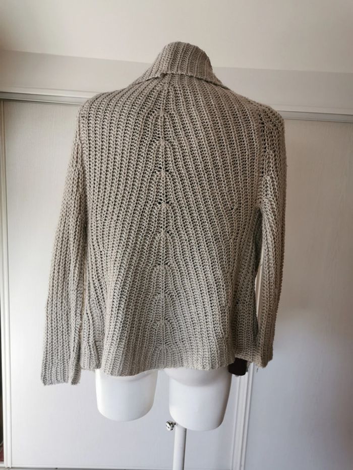 Gilet gris clair en maille - photo numéro 3