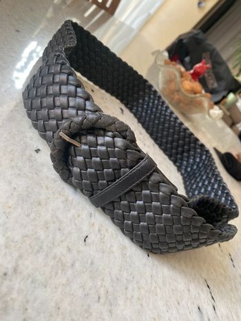 Ceinture noire tressée vintage