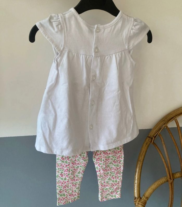 Ensemble fille blanc et rose 9 mois - photo numéro 3