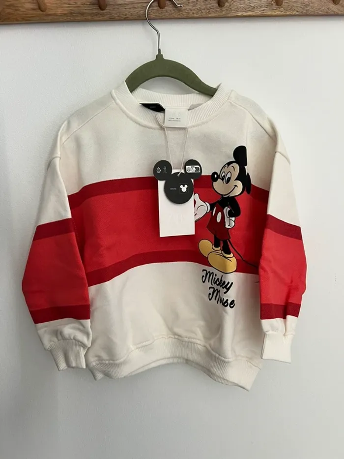 Sweat à rayures Mickey Mouse Disney Zara 3 ans 98cm