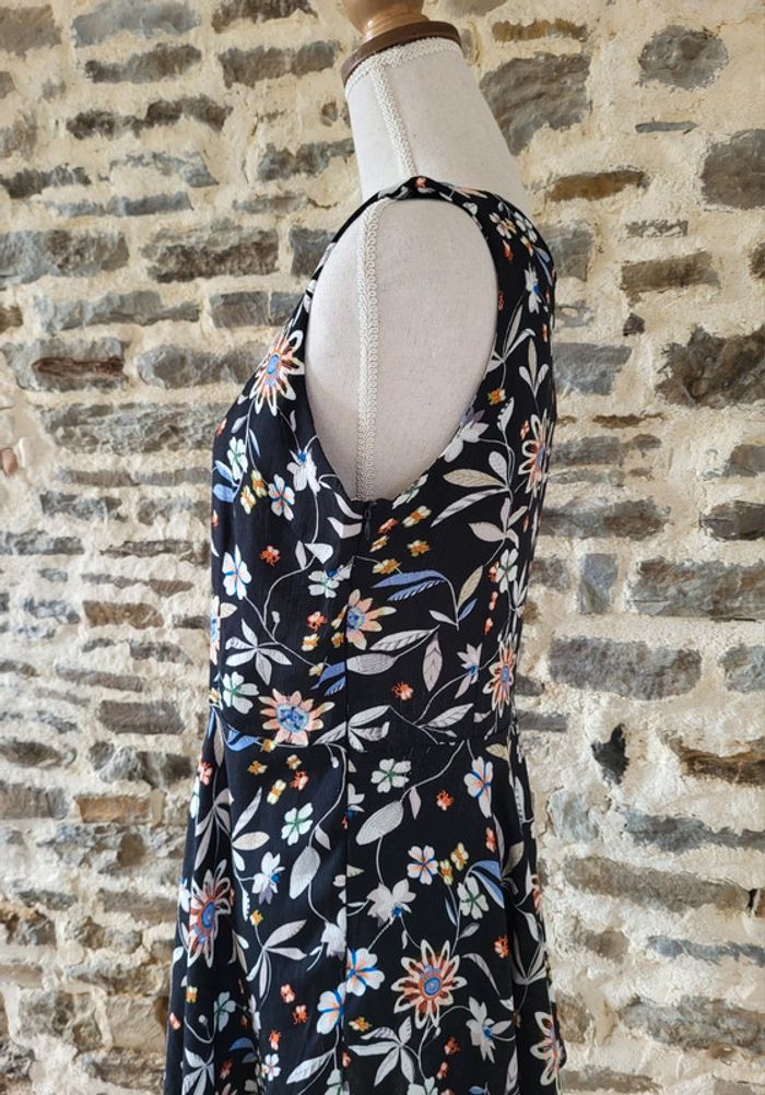 Robe fleurie noire sans manches Anna Ellis Taille XL ou 42 - photo numéro 14