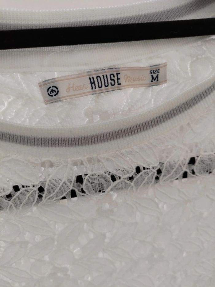 House t-shirt dentelle blanc M - photo numéro 3