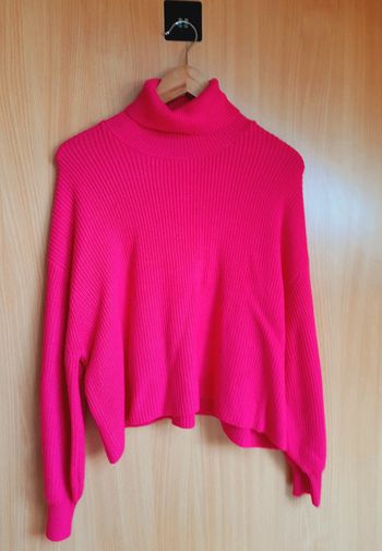 Pull à Col roulé rose fuchsia taille XL