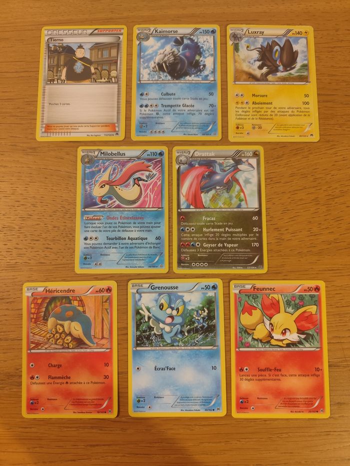 Lot 8 cartes Pokémon vintage XY françaises drattak milobellus