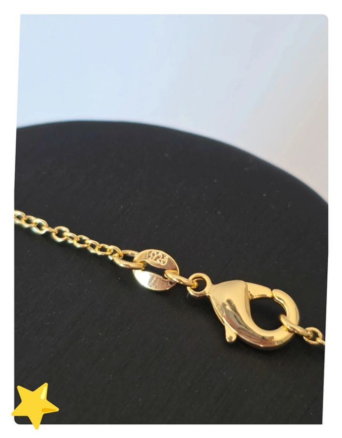 Collier argent plaquage dorée pendentif nacré - photo numéro 5