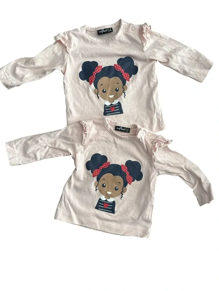 Jolie maillot longue manche bébé x2