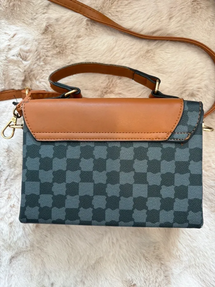 Sac à bandoulière damier noir et marron - photo numéro 8