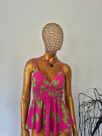 Top Femme Vert Et Fuschia Taille Unique 