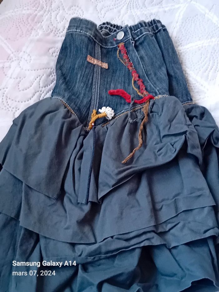 Jupe bimatiere à volants bleu fille 10 ans Eliane et Lena - photo numéro 20